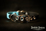 Vegan Leather Heart Ring Day Collar-Black & Blue